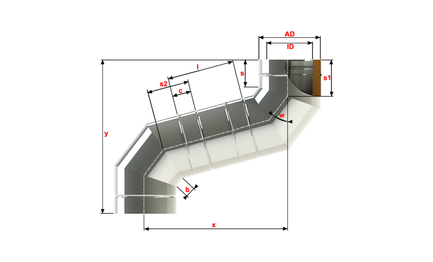 Aplikacja do obliczenia wysokości przesunięcia komina