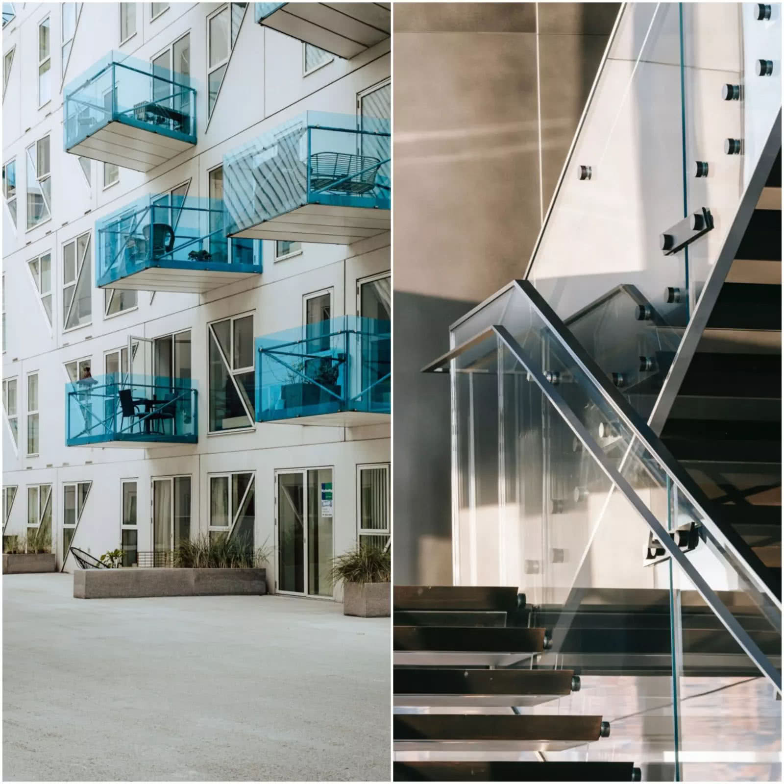 Balustrady balkonów i schodów wykonane ze szkła bezpiecznego. fot. Pilkington IGP