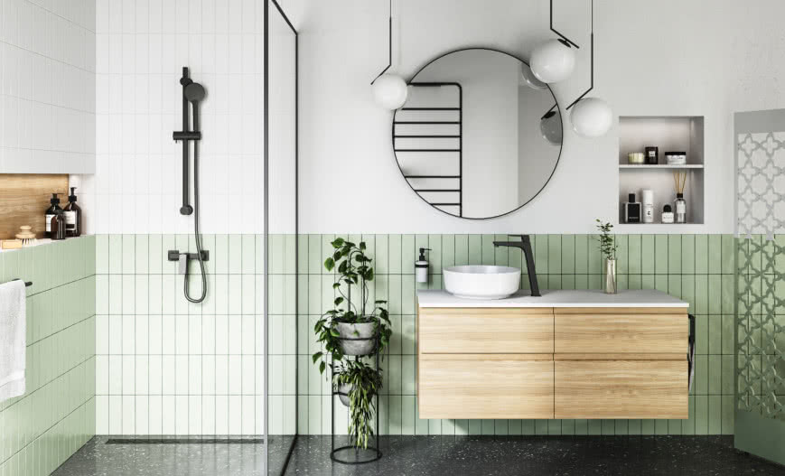 Modna zieleń w łazience