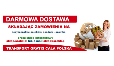Darmowa dostawa oczyszczalni Euro Szakk na terenie całego kraju
