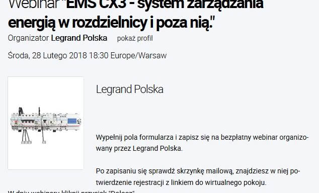 Legrand zaprasza na kolejne szkolenie online