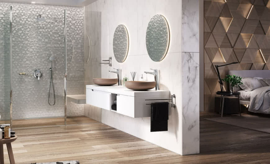 Zestawy armatury podtynkowej z deszczownią do domowego SPA