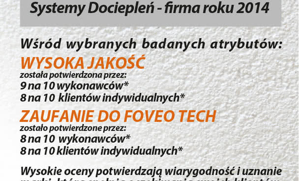 Systemy ociepleń FOVEO TECH docenione przez internautów