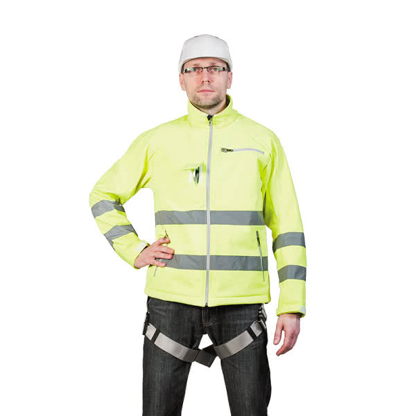 Kurtka SOFTSHELL HIGH VISIBLE z szelkami bezpieczeństwa P 11 lub P 11C