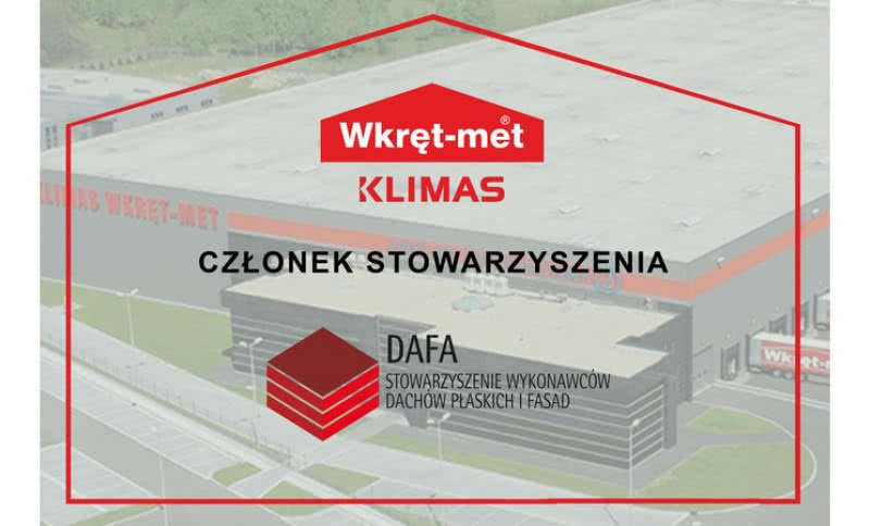 Certyfikat Wykonawców Dachów Płaskich i Fasad DAFA dla Klimas Wkręt-Met
