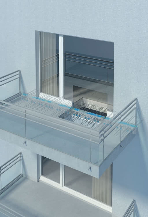 Aby oddzielić cieplnie balkon i strop, można zastosować specjalny łącznik termoizolacyjny