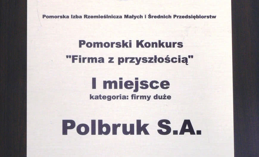 POLBRUK S.A. Firmą z Przyszłością 2012