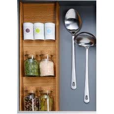 Wkład na przyprawy 137x472x26 mm/ dąb - drewniana podpórka na przyprawy w słoiczkach