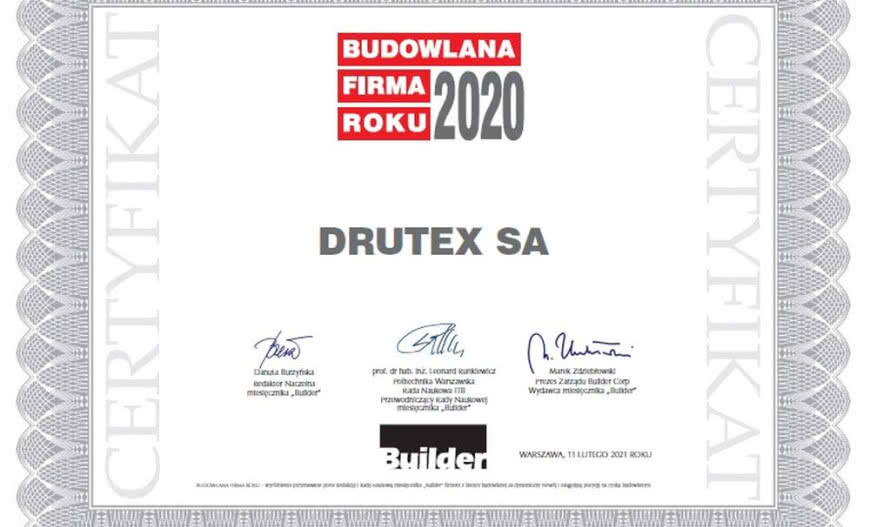 Drutex Budowlaną Firmą Roku