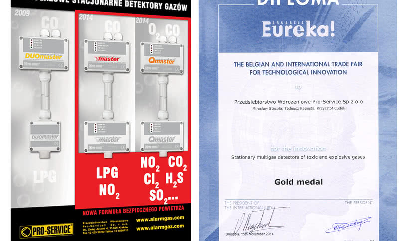 Złoto z Brukseli dla wielogazowych detektorów stacjonarnych Pro-Service