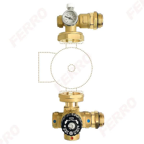 Grupa mieszająca do rozdzielaczy 1” dla pompy 130 mm