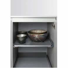 EXTENDO Libell 400 z prowadnicami z listwą/ szara - wysuwana półka do każdego rodzaju szafki