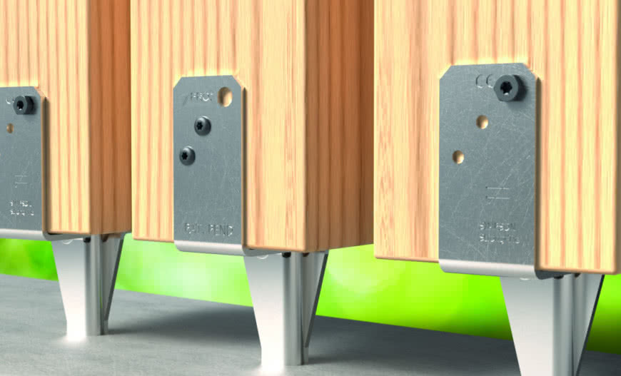 Podstawa słupa PBWS do połączeń lekkich drewnianych słupków z betonem