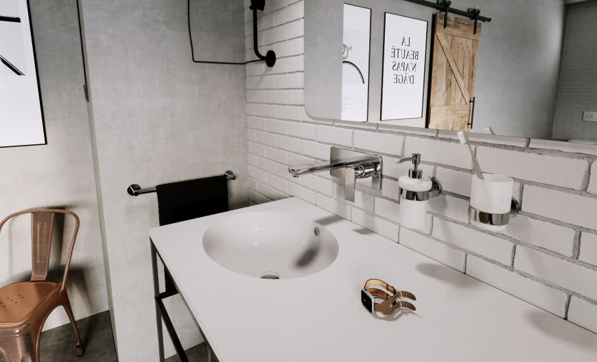 Kompletna aranżacja łazienki akcesoriami z jednej serii