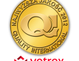 Firma Vetrex otrzymała godło "Najwyższa Jakość Quality International 2012"