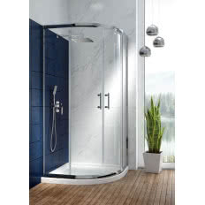 Kabina JASMIN półokrągła 80 cm, szkło transparentne 