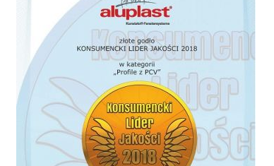 Złote Godło Konsumencki Lider Jakości 2018 dla Aluplast
