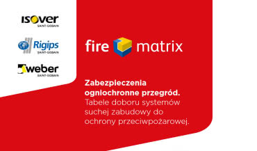 Fire Matrix – tabele doboru systemów z wełną ISOVER do ochrony ppoż