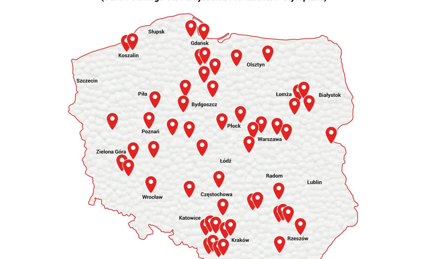 Interaktywna mapa producentów styropianu na stronie PSPS