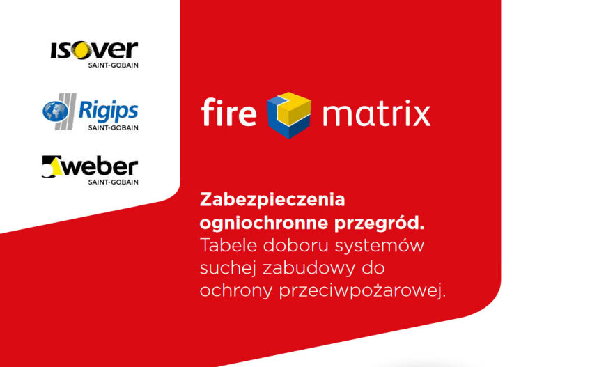Fire Matrix – tabele doboru systemów z wełną ISOVER do ochrony ppoż