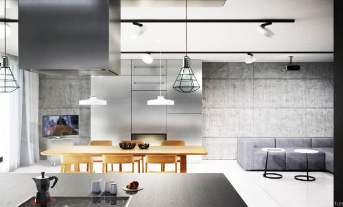 Wnętrze lekko industrialne