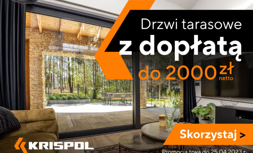 Okna tarasowe Krispol z dopłatą do 2000 zł netto