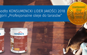 Konsumencki Lider Jakości 2018 dla Remmers w kategorii profesjonalne oleje do tarasów
