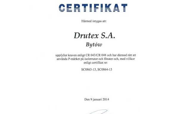 Okna DRUTEX z certyfikatem P-mark