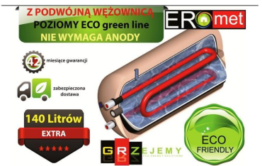 Największa powierzchnia grzewcza w swojej klasie - wymiennik 2x wężownica 250