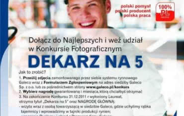 Galeco organizuje konkurs fotograficzny "Dekarz na 5"