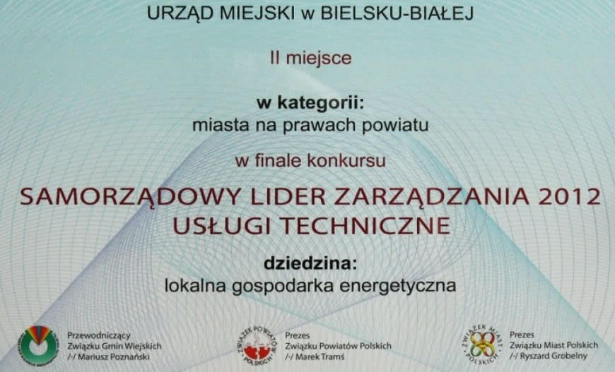 Bielsko-Biała nagrodzona za działania w obszarze efektywności energetycznej