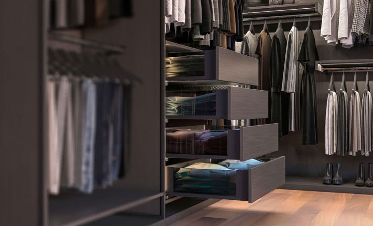 Szuflada AXIS PRO GLASS ze szklanymi bokami 