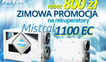 Centrala MISTRAL 1100 EC w promocji tańsza o 800 zł