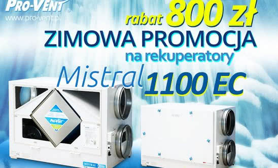 Centrala MISTRAL 1100 EC w promocji tańsza o 800 zł