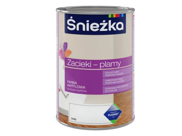 Farba akrylowa do ścian i sufitów Śnieżka Zacieki-plamy