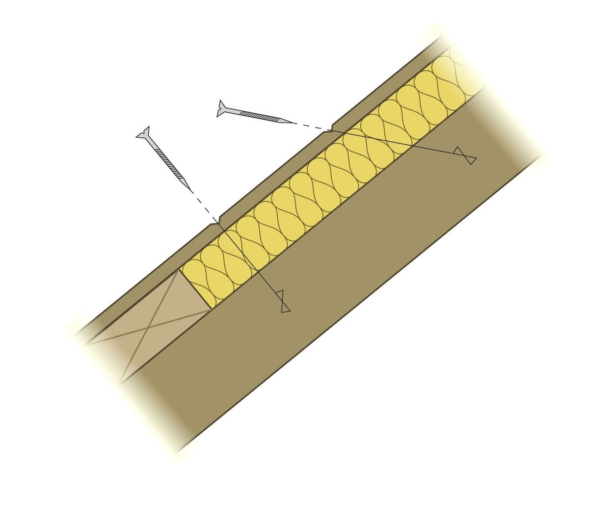 Sztywne płyty można układać na krokwiach od strony zewnętrznej
