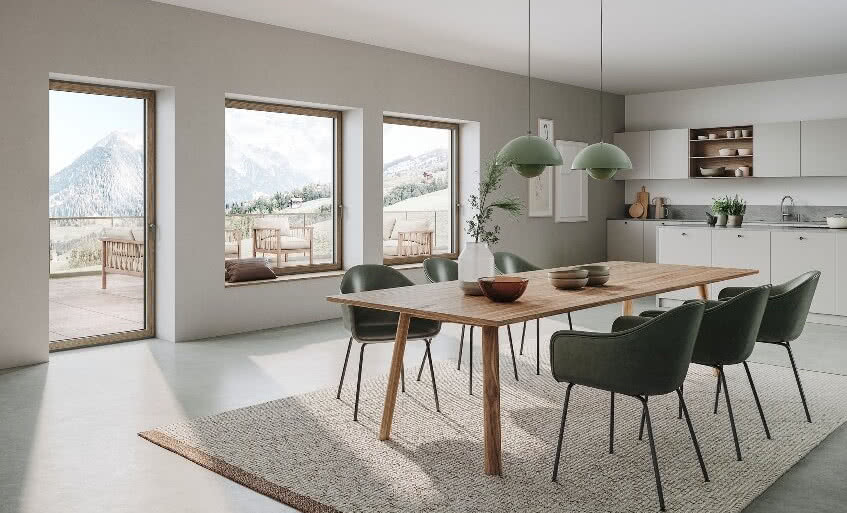 Okna Schüco AWS WoodDesign - fuzja aluminium i drewna 