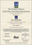 Certyfikat Systemu Zarządzania - WIŚNIOWSKI