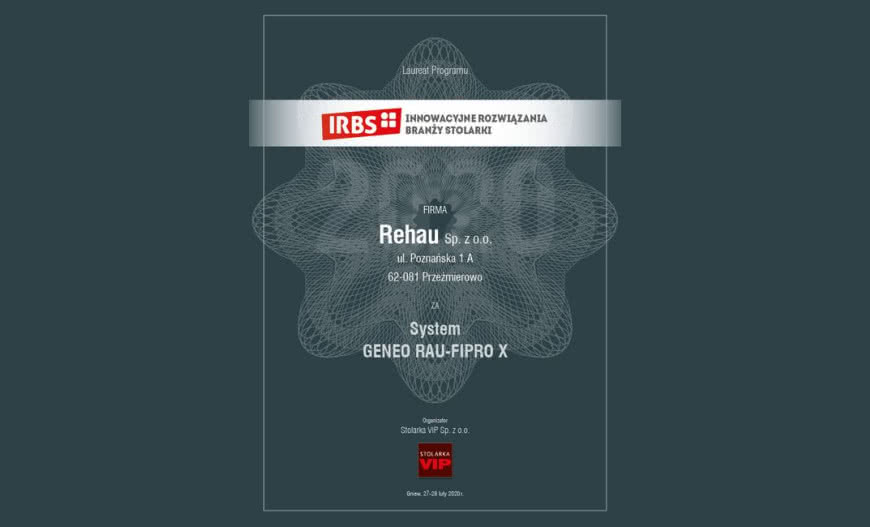 Okna REHAU wyróżnione przez IRBS