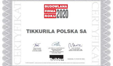 Tikkurila "Budowlaną Firmą Roku 2020". Remigiusz Skąpski "Osobowością Branży 2020"