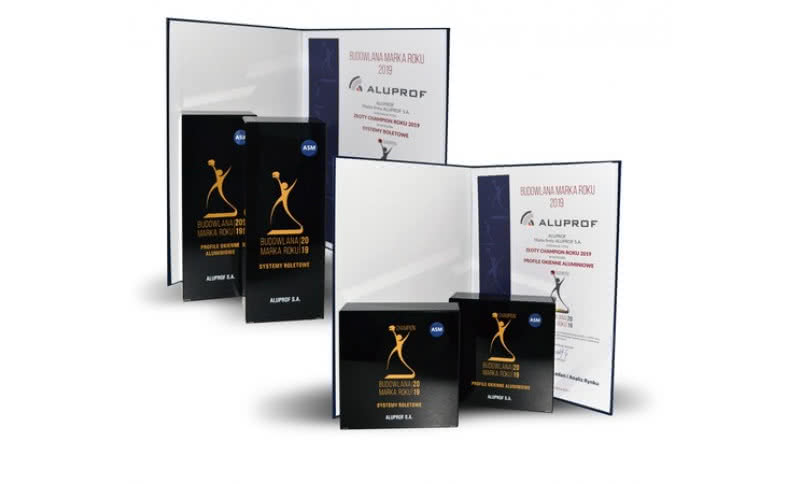Aluprof Złotą Budowlaną Marką Roku 2019 i Złotym Championem 2019