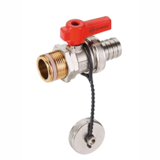 Zawór wodny, spustowy ze złączką, zaślepką i dźwignią