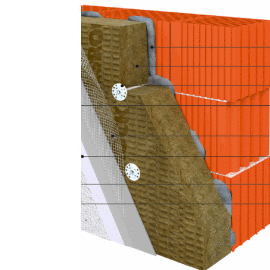 Ściana zewnętrzna ocieplona Systemem ECOROCK MAX