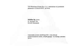 Certyfikat jakości dla AGAflex
