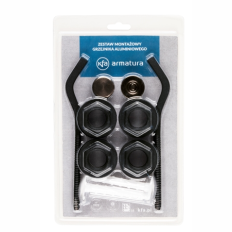 Komplet korków grzejnikowych, redukcyjnych 1"x1/2" z akcesoriami, czarny