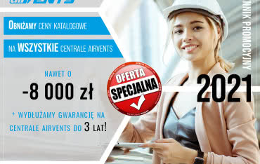 Vents Group obniża ceny katalogowe na wszystkie centrale Airvents!