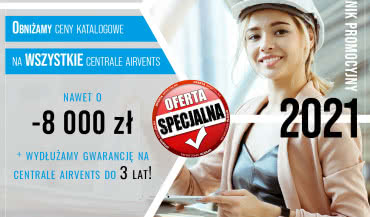 Vents Group obniża ceny katalogowe na wszystkie centrale Airvents!