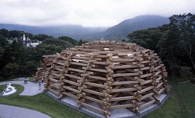 Drewniana kopuła japońskiego muzeum