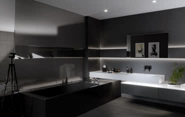 Czarno-białe łazienki