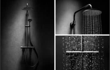 Nowość - deszczownia z baterią termostatyczną MOZA BLACK